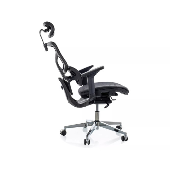 Крісло офісне комп'ютерне поворотне Eq-1 Чорна сітка / Хром каркас 3