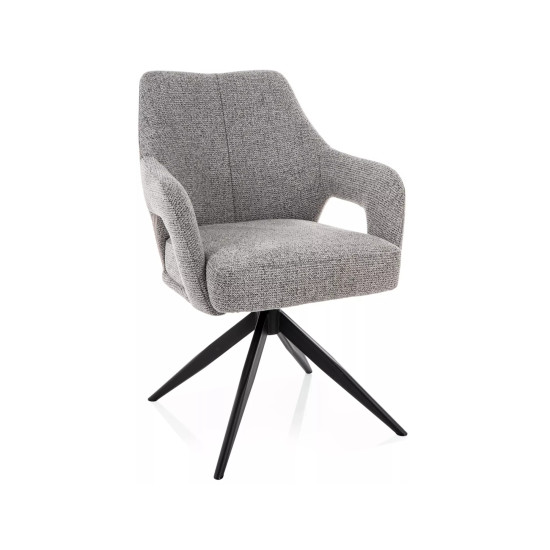 Стул кухонный обеденный мягкий Olsen Noelle Серая ткань / Черный каркас 6