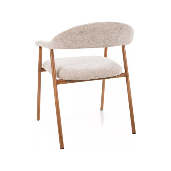 Стул кухонный обеденный мягкий Lagos D Raven Бежевая ткань / Дуб каркас 3