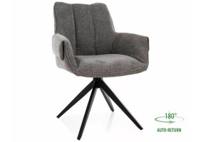 Стул кухонный обеденный мягкий Gio Серая ткань / Черный каркас