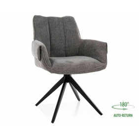 Стул кухонный обеденный мягкий Gio Серая ткань / Черный каркас