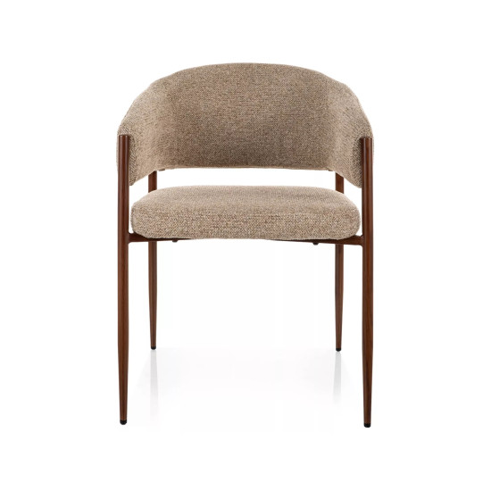 Стул кухонный обеденный мягкий Akita D Бежевая ткань / Орех каркас 2