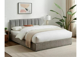 Кровать полуторная мягкая Montreal Raven 140×200 Серая ткань