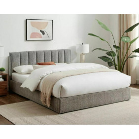 Кровать полуторная мягкая Montreal Raven 140×200 Серая ткань