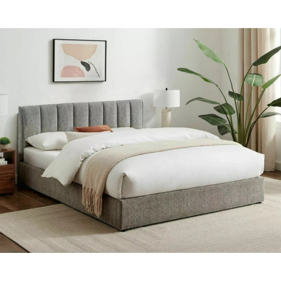 Кровать полуторная мягкая Montreal Raven 140×200 Серая ткань 1