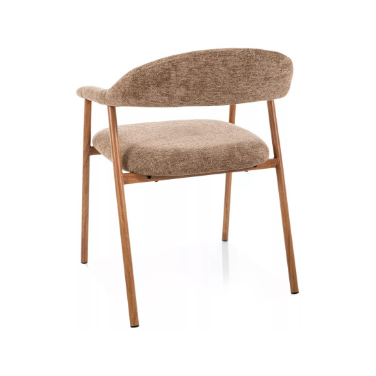 Стул кухонный обеденный мягкий Lagos D Raven Латте ткань / Дуб каркас 3