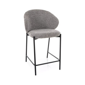 Полубарный кухонный стул Kioto H-2 Серая ткань / Черный каркас