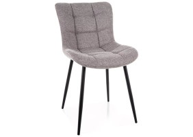 Стул кухонный обеденный мягкий Julia Brego Серая ткань / Черный каркас