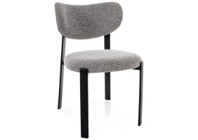 Стул кухонный обеденный мягкий Rin Серая ткань / Черный каркас