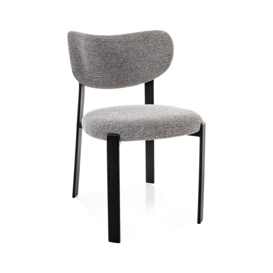 Стул кухонный обеденный мягкий Rin Серая ткань / Черный каркас 1