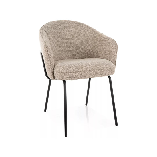 Стул кухонный обеденный мягкий Nao Noelle Бежевая ткань / Черный каркас 6