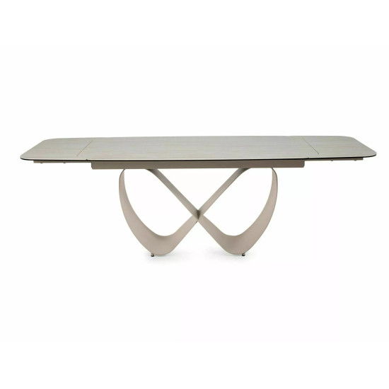 Стол обеденный кухонный раскладной Infinity Ceramic (160–240)×95 см Керамика Беж / Кашемир каркас 3