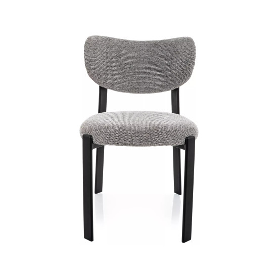 Стул кухонный обеденный мягкий Rin Серая ткань / Черный каркас 2
