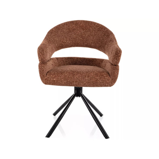 Стул кухонный обеденный мягкий Borgo Leo Кемел ткань / Черный каркас 2