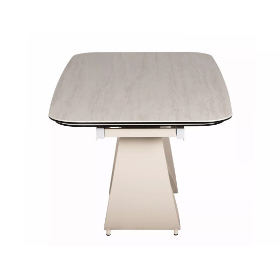 Стол обеденный кухонный раскладной Infinity Ceramic (160–240)×95 см Керамика Беж / Кашемир каркас 8