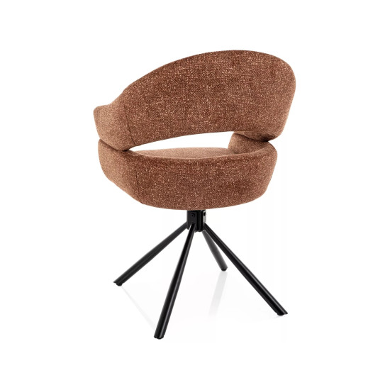Стул кухонный обеденный мягкий Borgo Leo Кемел ткань / Черный каркас 3