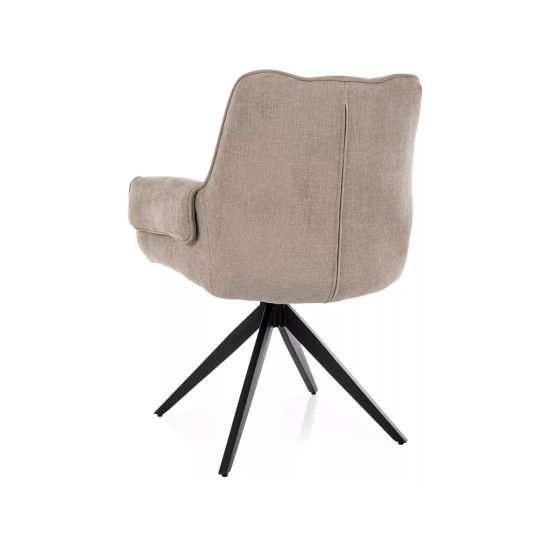 Стул кухонный обеденный мягкий Gio Бежевая ткань / Черный каркас 5