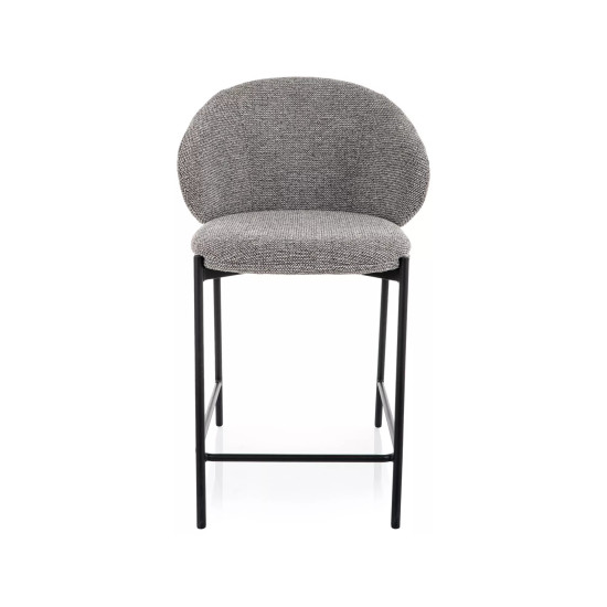 Полубарный кухонный стул Kioto H-2 Серая ткань / Черный каркас 2