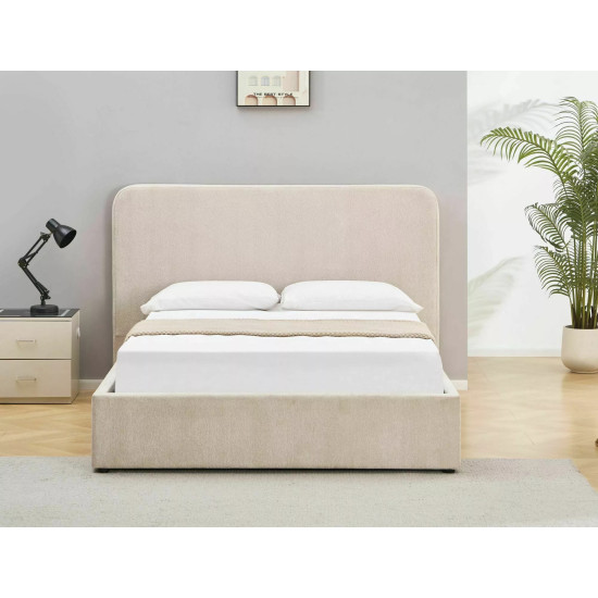 Кровать двухспальная мягкая Lumia Raven 140×200 Бежевая ткань 13