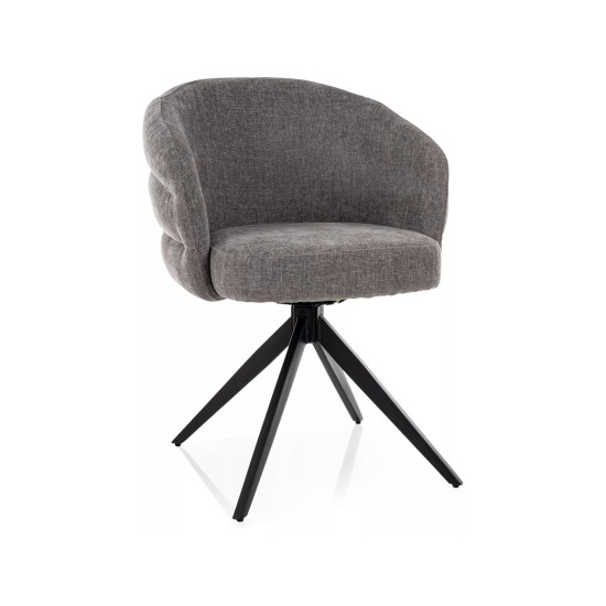 Стул кухонный обеденный мягкий Ores Серая ткань / Черный каркас 5