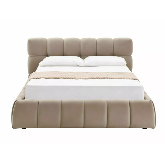 Кровать двухспальная мягкая Parma Velvet 160×200 Темно-бежевая велюр Bluvel 11