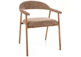 Стул кухонный обеденный мягкий Lagos D Raven Латте ткань / Дуб каркас