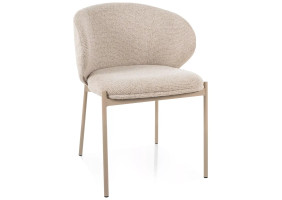 Стул кухонный обеденный мягкий Kioto Светло-бежевая ткань / Кашемир каркас