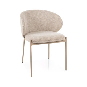 Стул кухонный обеденный мягкий Kioto Светло-бежевая ткань / Кашемир каркас