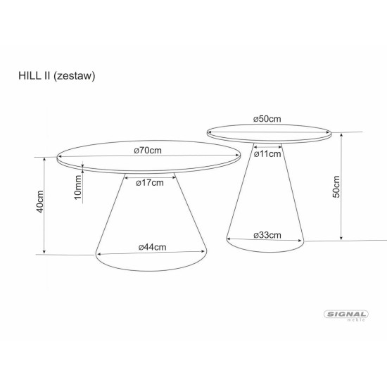 Набор журнальных столов Hill II ø70 см Беж/Кашемир 3