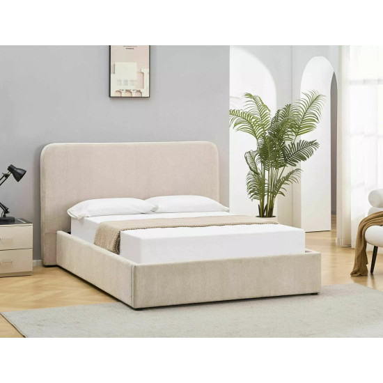 Кровать двухспальная мягкая Lumia Raven 140×200 Бежевая ткань 12