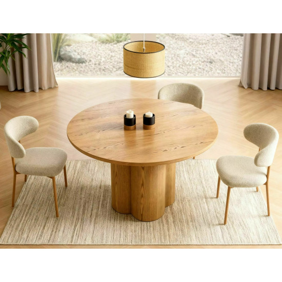 Стол обеденный кухонный Rosalia ø120 см МДФ+шпон Дуб/Дуб каркас 4