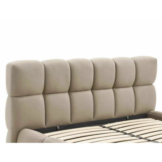 Кровать двухспальная мягкая Parma Velvet 160×200 Темно-бежевая велюр Bluvel 5