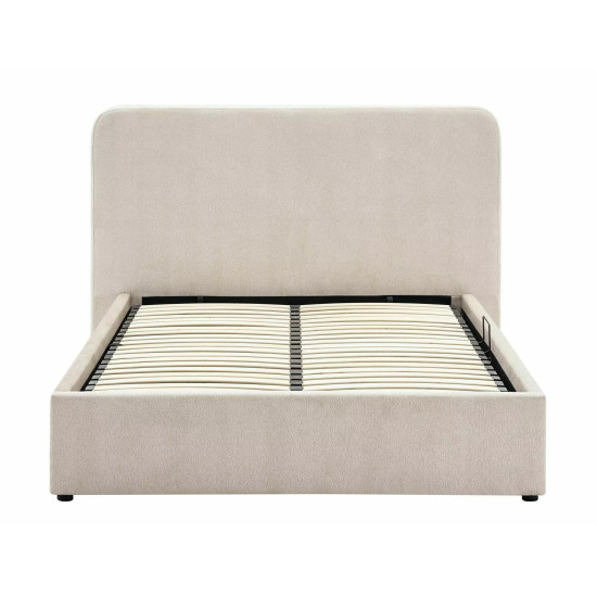 Кровать двухспальная мягкая Lumia Raven 140×200 Бежевая ткань 3