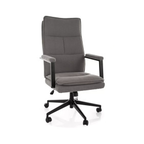 Кресло офисное компьютерное поворотное Q-091 Серая экокожа / Черный каркас