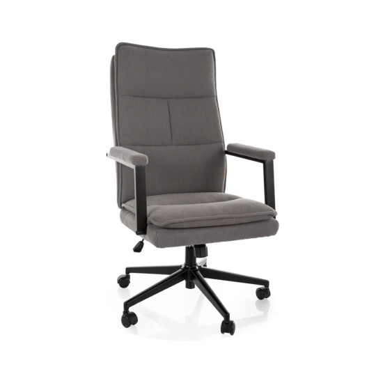 Кресло офисное компьютерное поворотное Q-091 Серая экокожа / Черный каркас 1