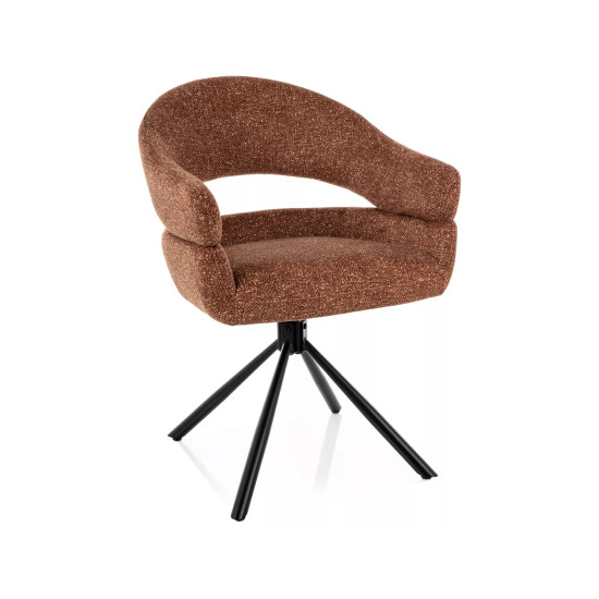 Стул кухонный обеденный мягкий Borgo Leo Кемел ткань / Черный каркас 6