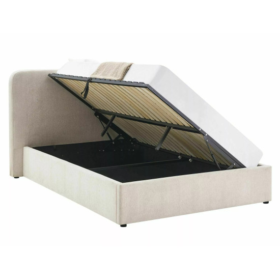 Кровать двухспальная мягкая Lumia Raven 140×200 Бежевая ткань 10