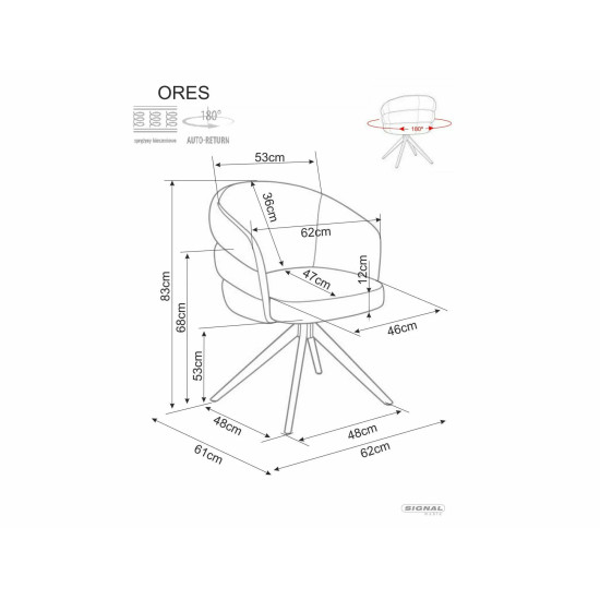 Стул кухонный обеденный мягкий Ores Серая ткань / Черный каркас 4