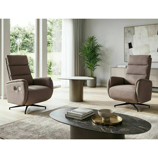 Кресло реклайнер электрическое Fenix Raven Капучино ткань / Черный каркас 6