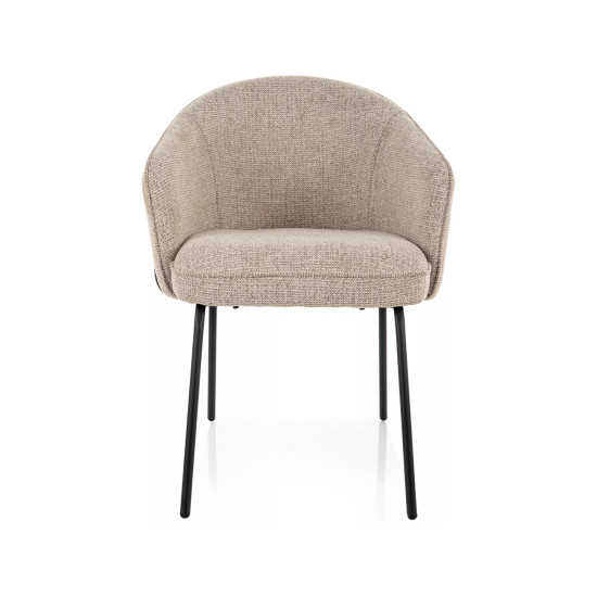 Стул кухонный обеденный мягкий Nao Noelle Бежевая ткань / Черный каркас 2