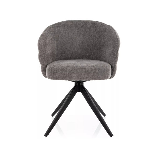 Стул кухонный обеденный мягкий Ores Серая ткань / Черный каркас 2