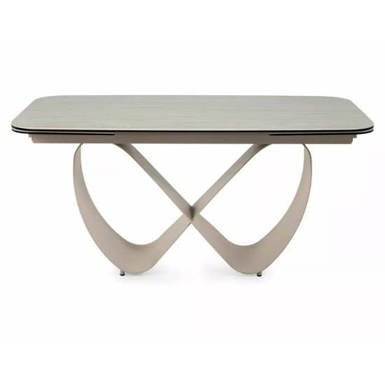 Стол обеденный кухонный раскладной Infinity Ceramic (160–240)×95 см Керамика Беж / Кашемир каркас 2