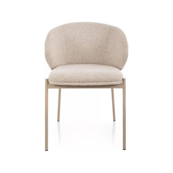 Стул кухонный обеденный мягкий Kioto Светло-бежевая ткань / Кашемир каркас 2