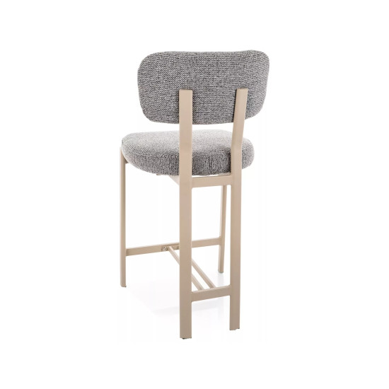Полубарный стул кухонный Misaki H-2 Серая ткань / Кашемир каркас 3