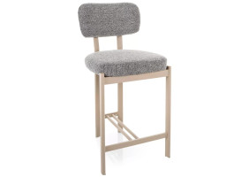 Полубарный стул кухонный Misaki H-2 Серая ткань / Кашемир каркас