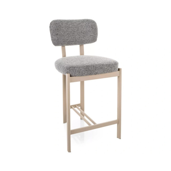 Полубарный стул кухонный Misaki H-2 Серая ткань / Кашемир каркас 1