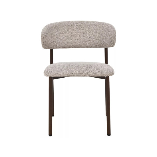 Стул кухонный обеденный мягкий Elton II Бежевая ткань / Орех каркас 2