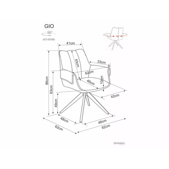 Стул кухонный обеденный мягкий Gio Бежевая ткань / Черный каркас 6