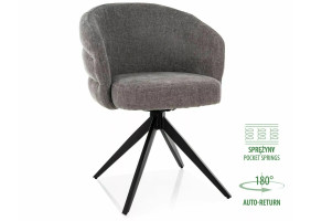 Стул кухонный обеденный мягкий Ores Серая ткань / Черный каркас