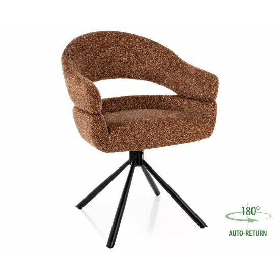 Стул кухонный обеденный мягкий Borgo Leo Кемел ткань / Черный каркас 1